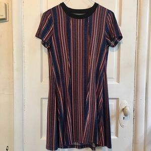 BCBGeneration Neon Coral Striped Dress